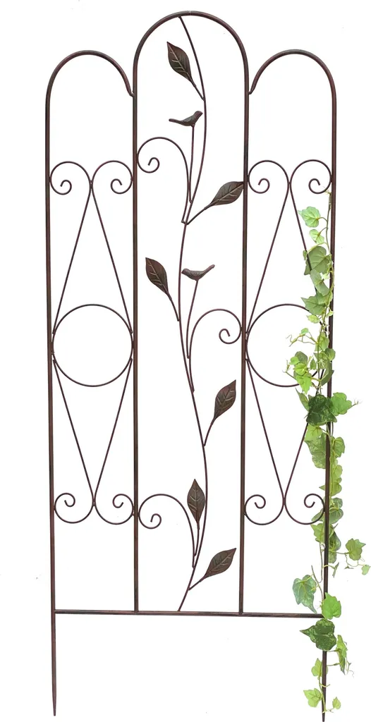 Colonne de Treillis Jardin 120 cm en Métal Noir Support Plantes et Fleurs
