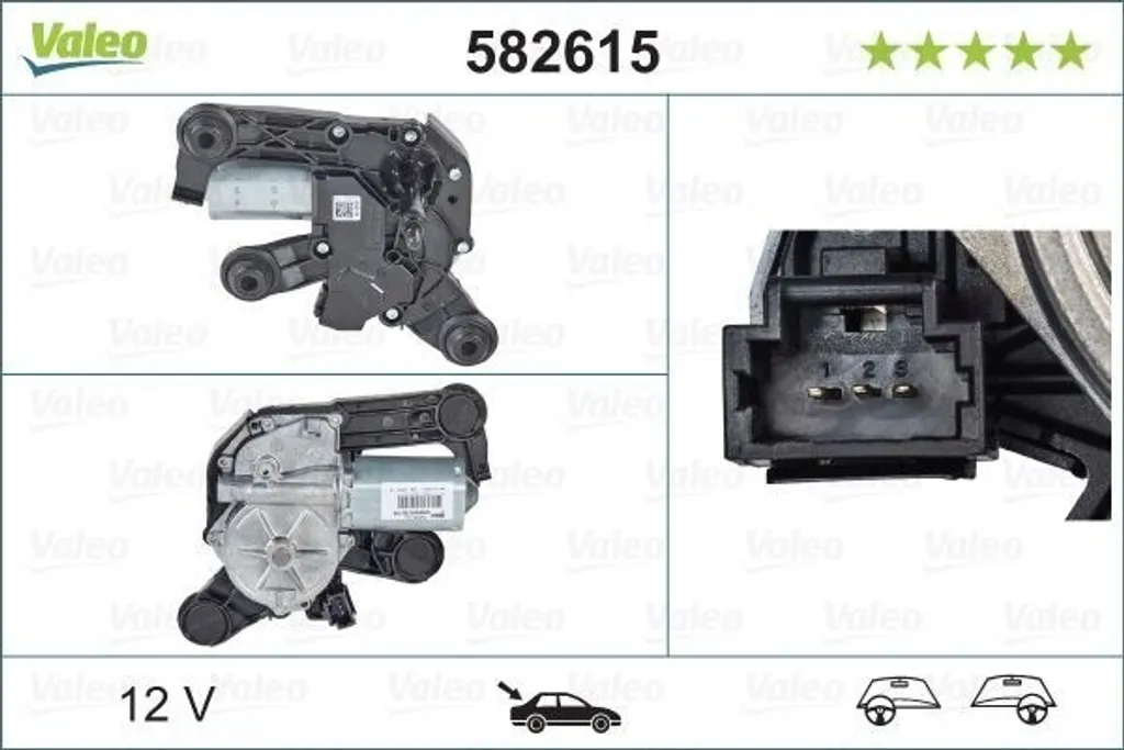 Moteur essuie-glace arrière pour Peugeot 208 - Remplacement OE Valeo