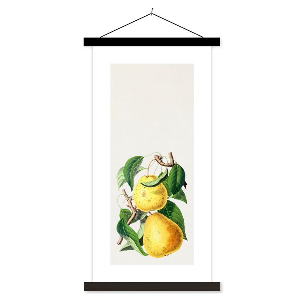 MuchoWow Textilposter Lebensmittel - Birne - Obst 40x80 cm mit schwarzem Rahmen - Wandemalerei