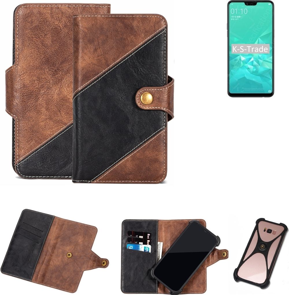 K-S-Trade Handy Hülle Schutz Hülle Schutzhülle Bookstyle Case kompatibel mit Oppo A3 Handy Cover Hülle Schutztasche 1x