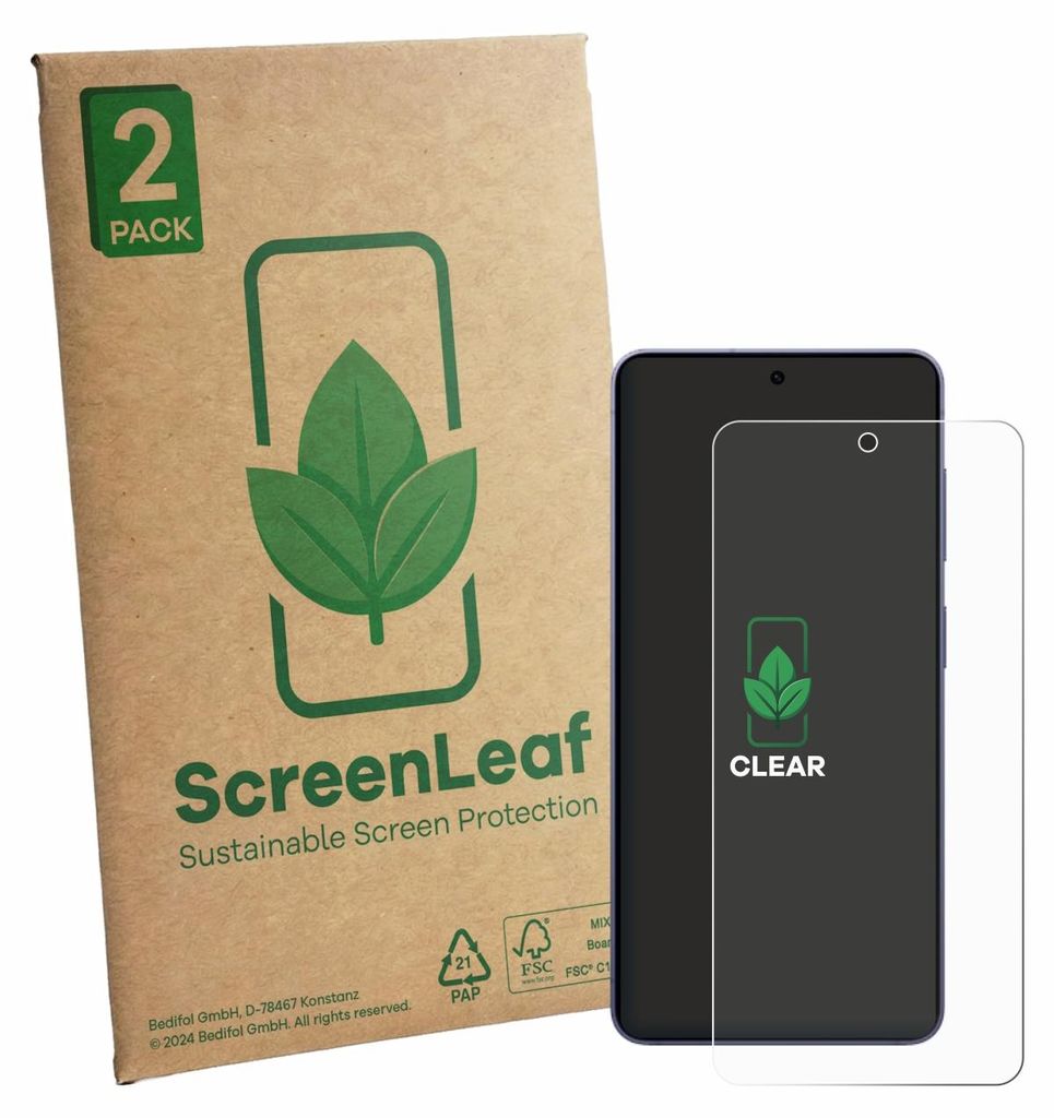 2x ScreenLeaf Schutzfolie für Samsung Galaxy S26 Enterprise Edition nachhaltiger Displayschutz Display Schutz Folie Klar Transparent