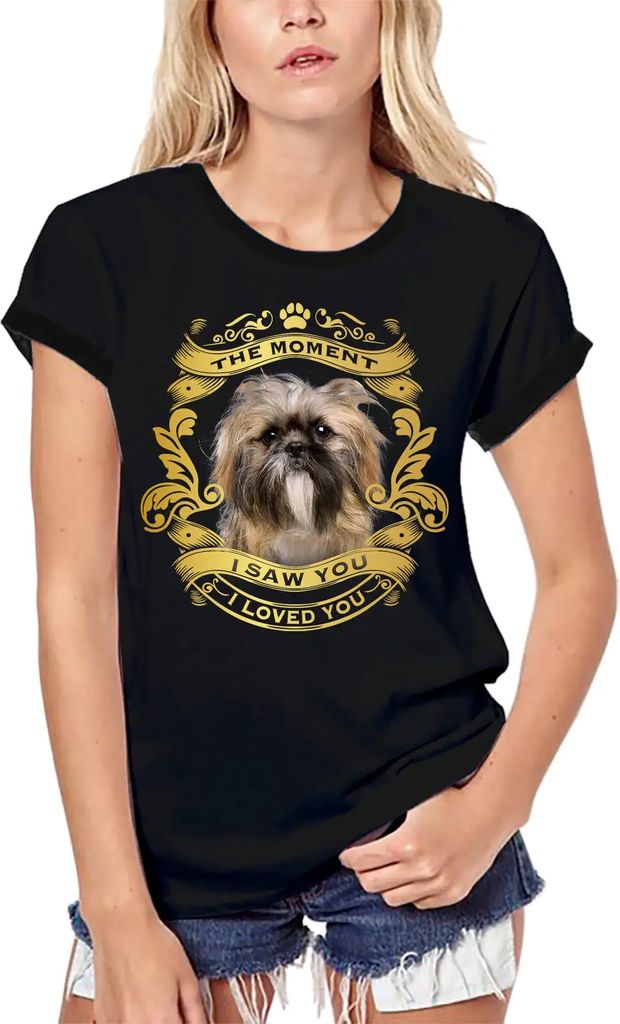 Damen Grafik T-Shirt aus Biobaumwolle Shih tzu Hund - Moment in dem ich dich sah liebte ich dich Welpe – Shih Tzu Dog - Moment I Saw You I Loved You