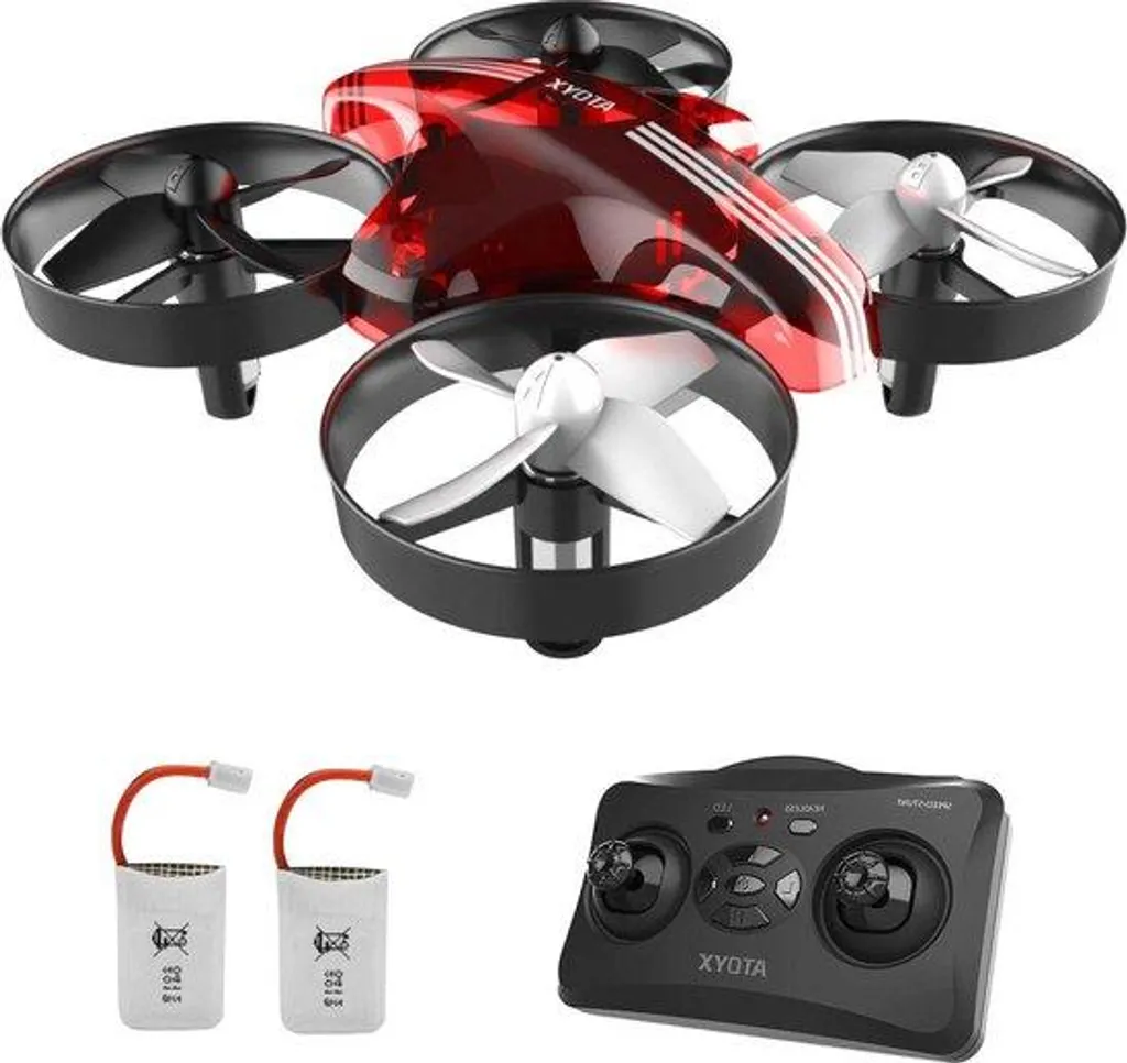 Mini quadricoptère RC AT-66 rouge pour débutants en plastique ABS durable