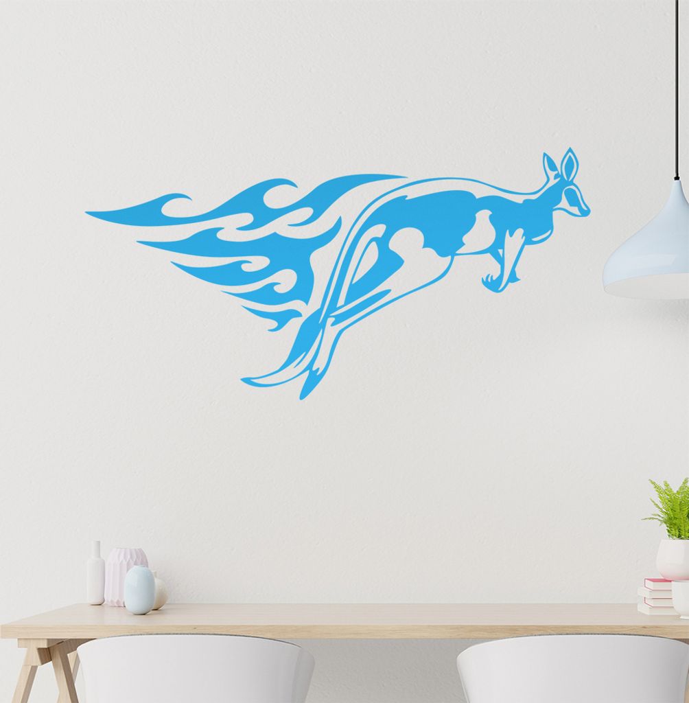 Tribal Känguru Wandtattoo in 6 Größen - Wandaufkleber Wall Sticker - Dekoration, Küche, Wohnzimmer, Schlafzimmer, Badezimmer