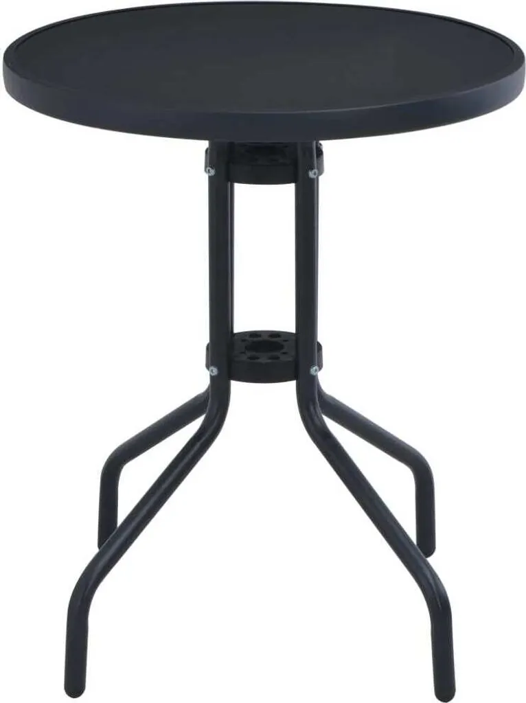 Offerta Tavolo da Giardino vidaXL 60cm - Acciaio e Vetro Nero