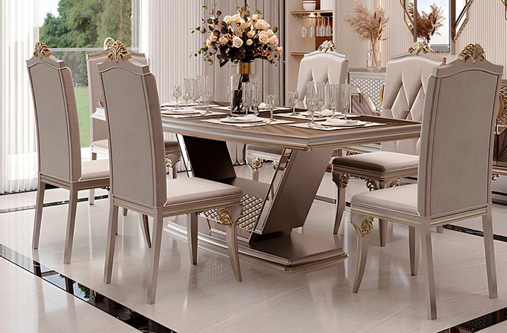 Edles Esszimmer Set Tisch und Stühle im n Design