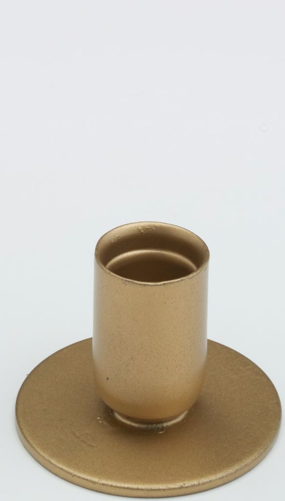 Kerzenleuchter Eisen gold H 4,5 cm, geeignet für Kerzen Ø 2 - 2,5 cm, Stabkerzen, Leuchterkerzen, Spitzkerzen