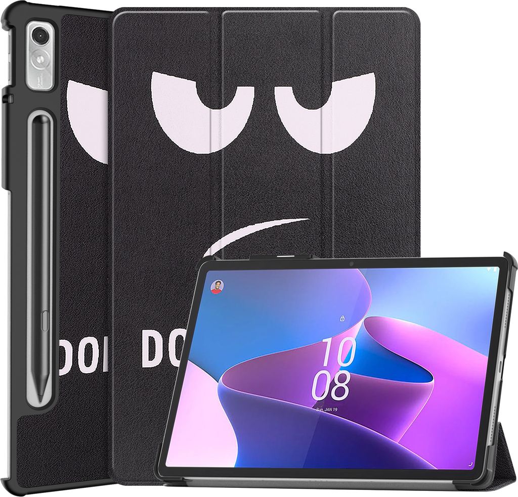 Case2go - Hülle kompatibel mit Lenovo Tab P11 Pro 2nd Gen - Mit AutoWake-Funktion - Kunstleder TPU Tablet Case Schutzhülle - Don’t touch me