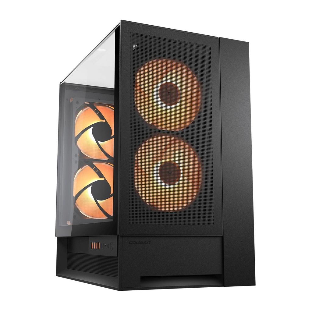 COUGAR OmnyX, Midi-Tower, ohne Netzteil, USB/Audio, ATX, 2x USB-C 3.2 Gen 2, 4x USB 3.0, schwarz