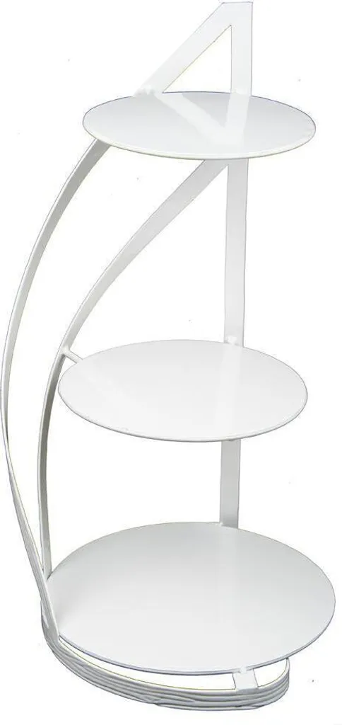 Alzata per torte a 3 piani 60x38 cm bianco - Cakesetail 3 alzate per torte in metallo