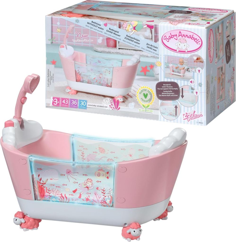 Zapf Creation 703243 Baby Annabell Baignoire magique Jeu de Image du produit 