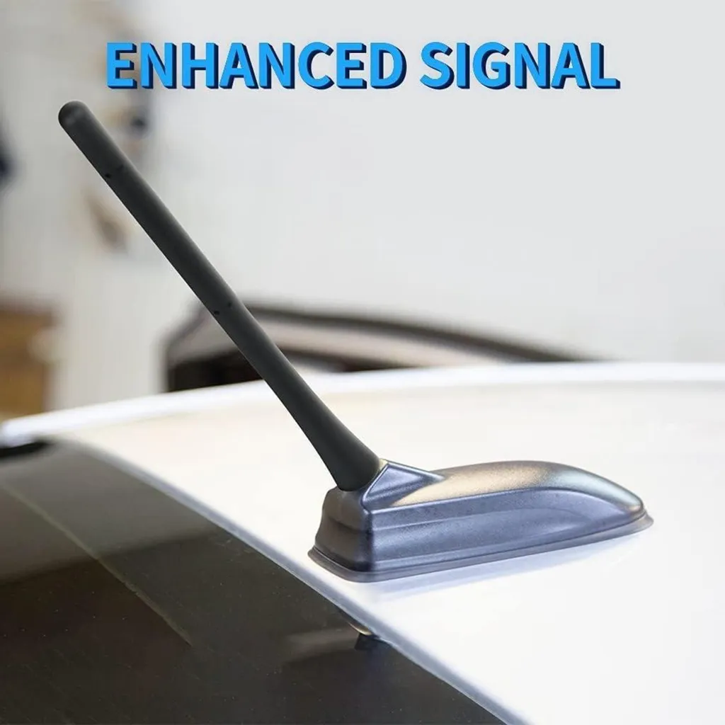 Antenne voiture courte universelle noire anti-casse FM AM DAB 6 vis