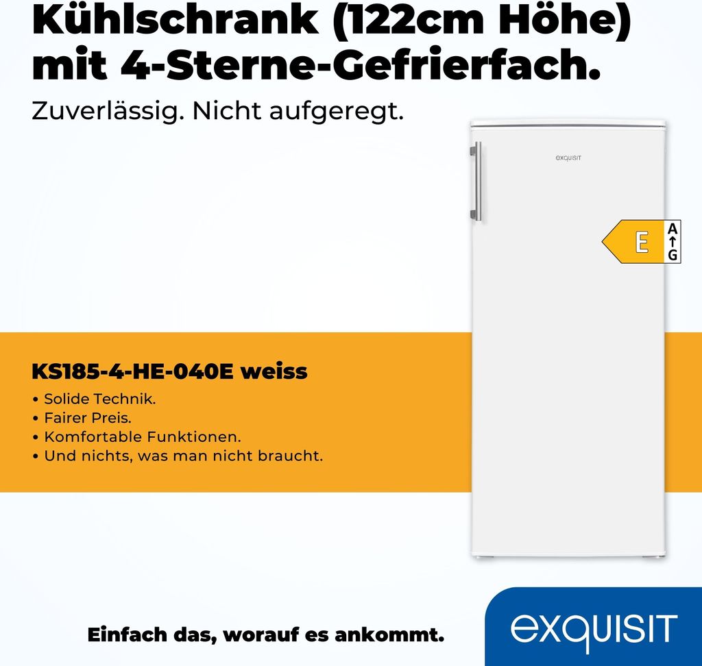 Exquisit Kühlschrank KS185-4-HE-040E weiss | 190 l Produktbild 2