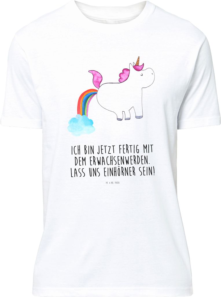 Mr. & Mrs. Panda S T-Shirt Einhorn Pupsen - Weiß - Geschenk, Tshirt, Glitzer, Freundin, Unicorn, Jersey-Shirt, Spaß, mit Aufdruck, Regenbogen, ob...