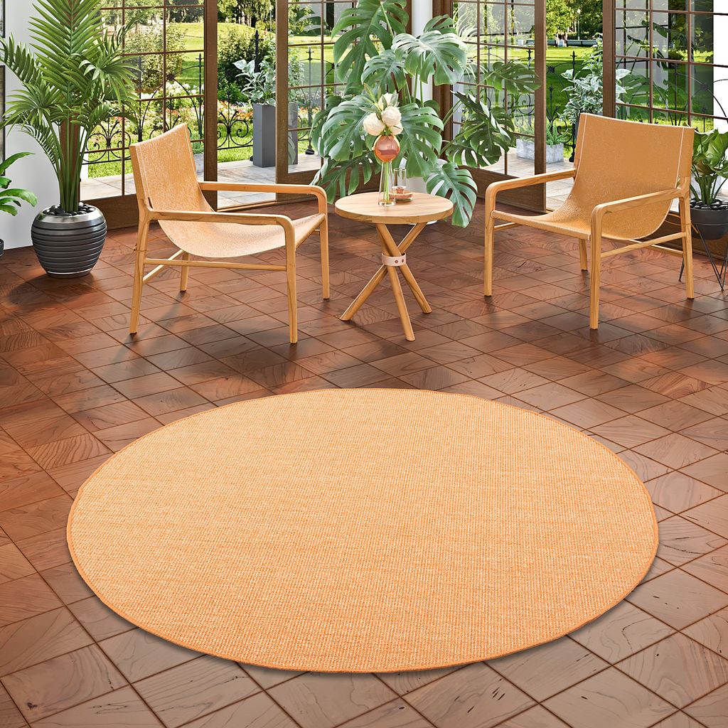 Sisal Natur Teppich Astra Orange Rund, Größe:400 cm Rund