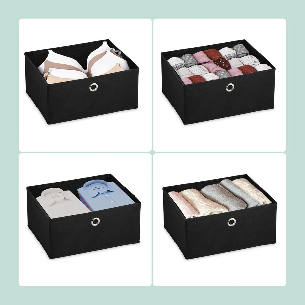 Commode bois à tiroirs en tissu pliables - Rangement léger et esthétique - 5