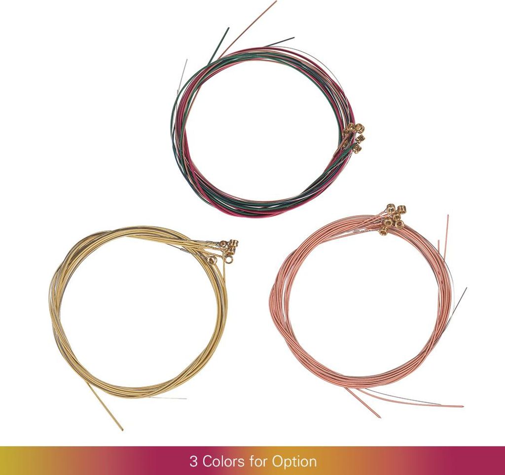 Saitensatz für Akustik-Folk-Gitarre, Stahlkern, Kupferlegierungswicklung, 6 Stück/