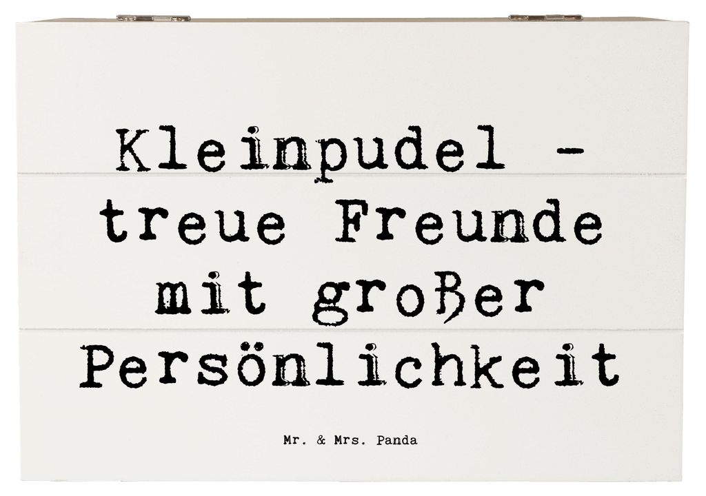 Mr. & Mrs. Panda Schatulle Spruch Kleinpudel Freunde 22 x 15 cm - Weiß - Geschenk, Hunderasse, Schatzkiste, Aufbewahrungsbox Holz, hypoallergen, l...