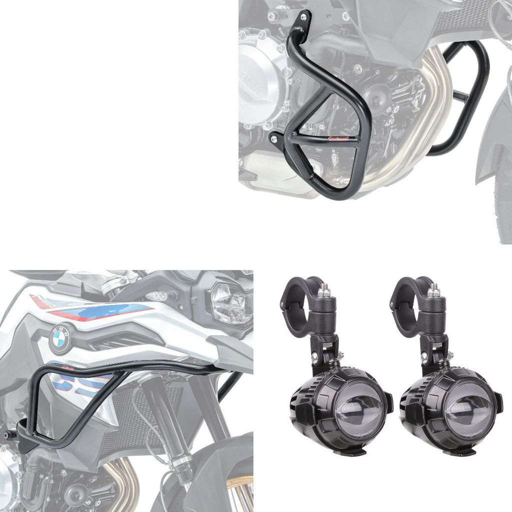 Set Sturzbügel mit Verkleidungsschutzbügel und LED passend für BMW F 7