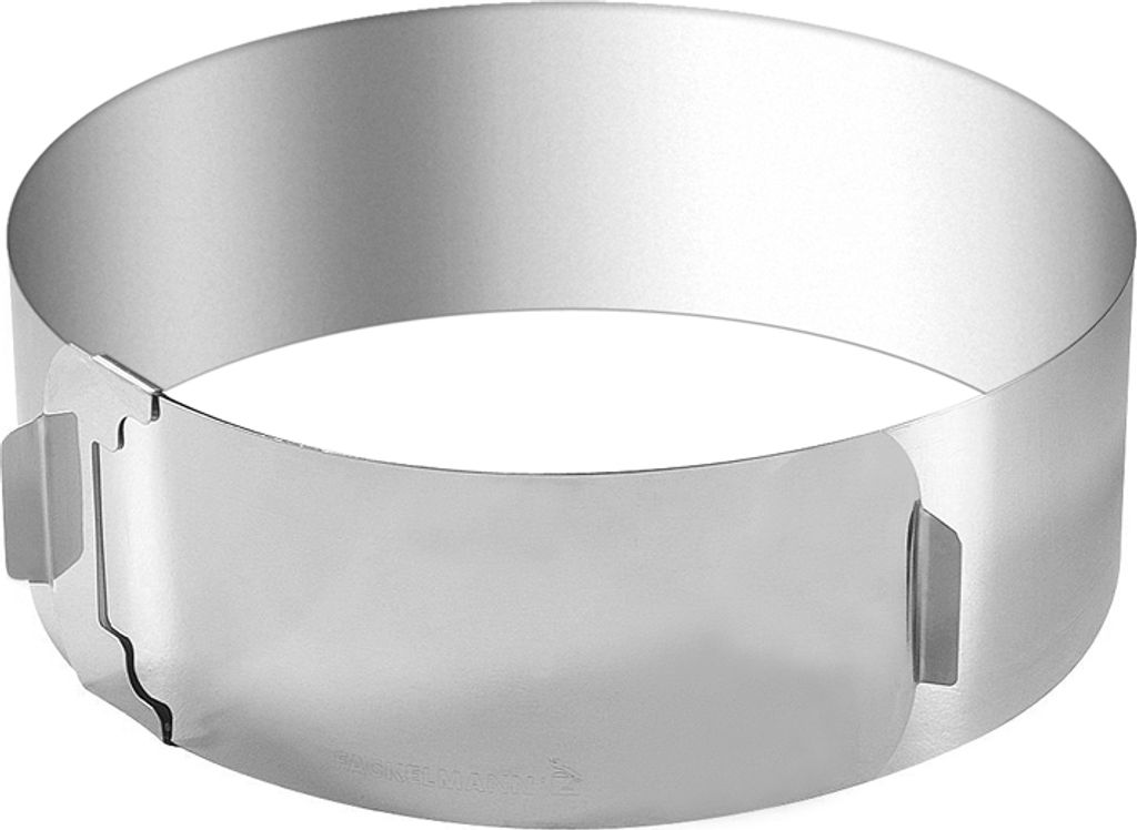 FMprofessional 21600 Tortenring aus Edelstahl, verstellbar im Durchmesser / Tortenform / Fackelmann