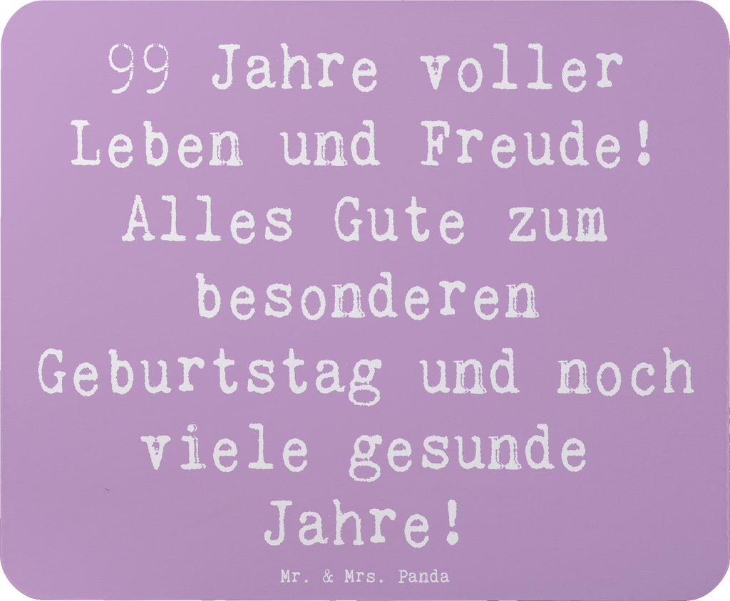 Mr. & Mrs. Panda Mauspad Spruch 99. Geburtstag - Lavendeltraum - Geschenk, Happy Birthday, Zuneigung, computermatte, herzliche Glückwünsche, Mous...