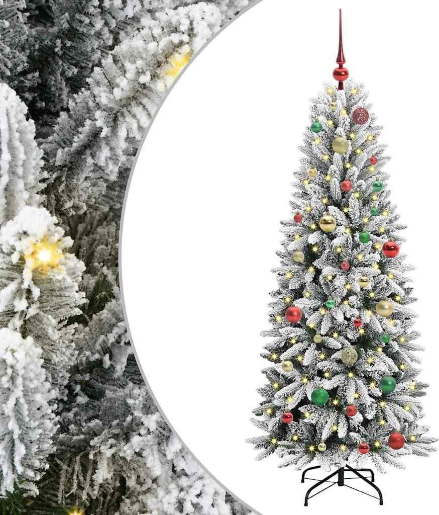 vidaXL Künstlicher Weihnachtsbaum mit 150 LEDs mit Ständer Weiß 150 cm