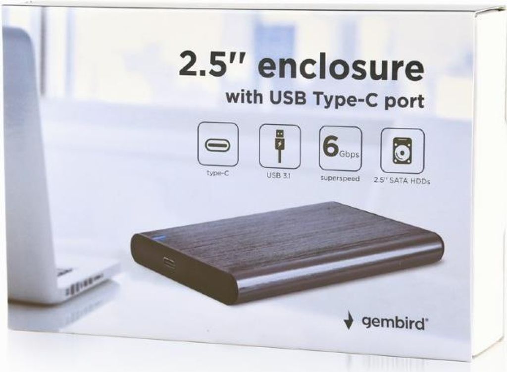 Gembird EE2-U3S-6-GR, HDD / SSD-Gehäuse, 2.5", SATA, Serial Produktbild 