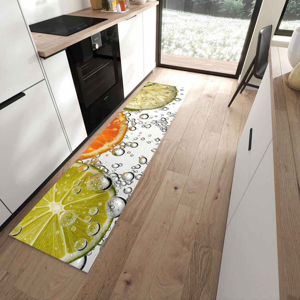 Küchenteppich 60x240cm rutschfest & abwischbar PVC Läufer - Frucht Spritzer