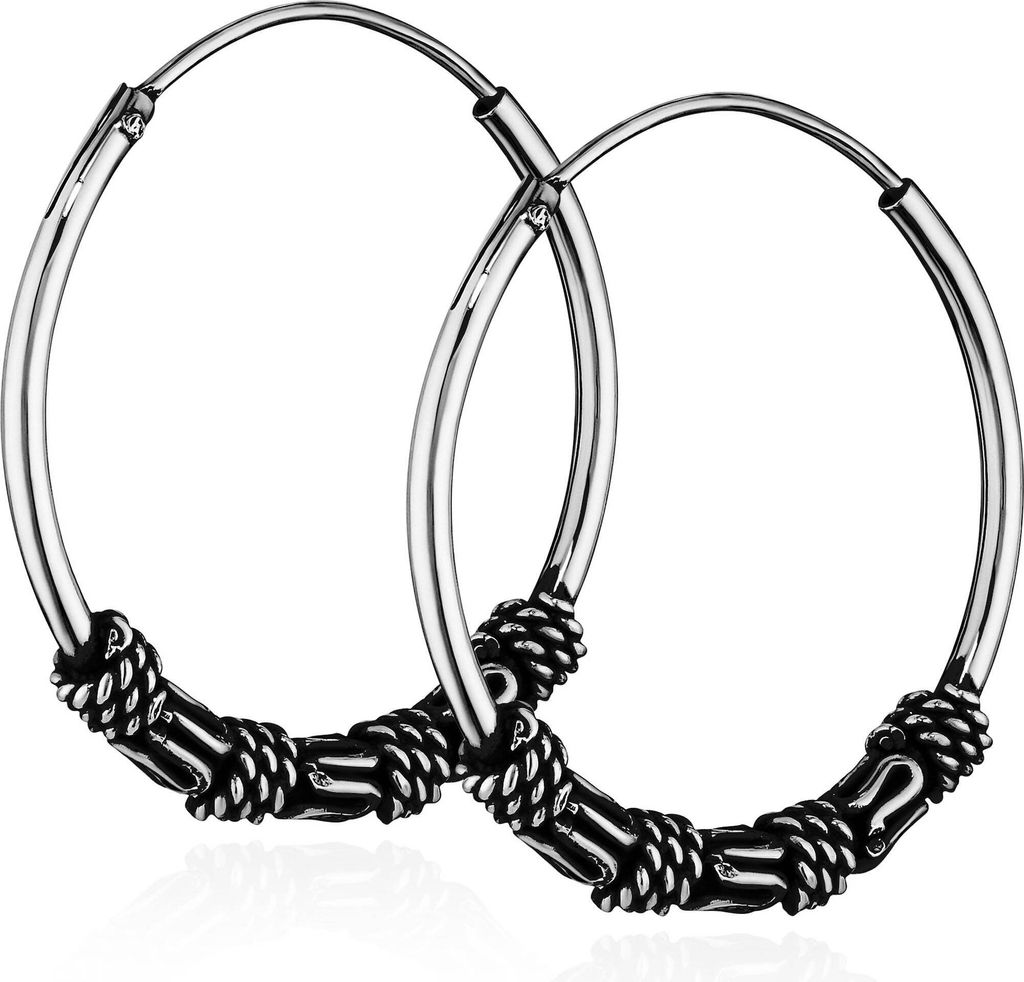 Paar 925 Sterling Silber Keltische Celtic Gothic Creolen 19mm 7251