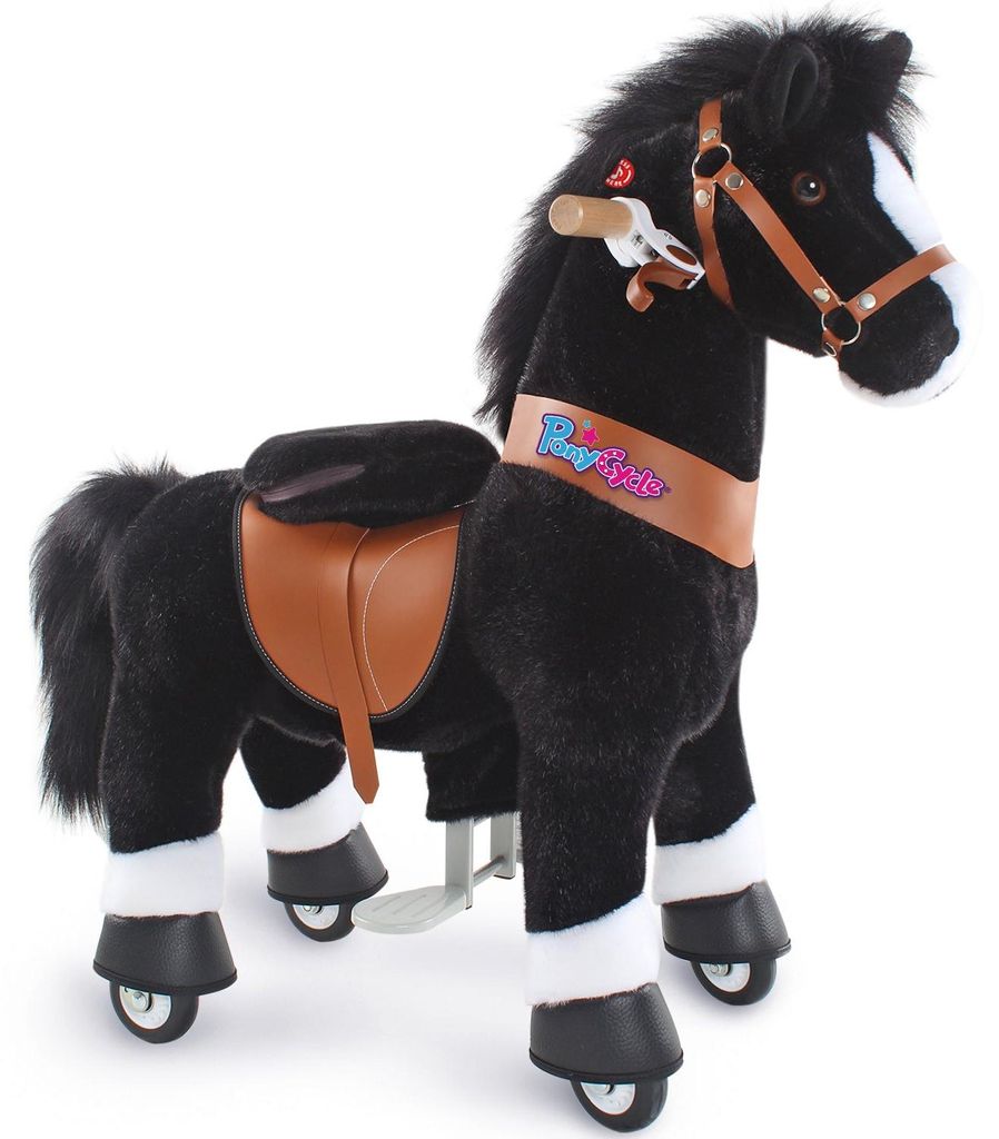 PonyCycle Klassisch Modell U Schwarzes Pferd Reitspielzeug Produktbild 
