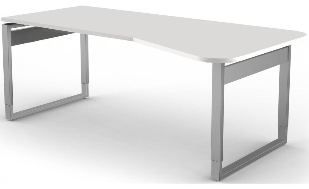 Freiformtisch StageOne Form 5 BxT 195x80/100cm weiß Produktbild 