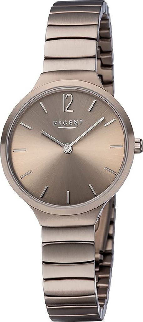 Regent Edelstahl Damen Uhr BA-555 Quarz Armbanduhr khaki Analog Elegant D2URBA555