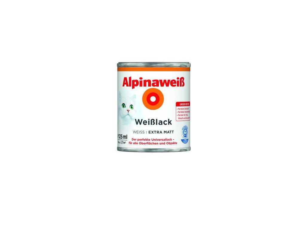 Alpinaweiß Weißlack 125 ml extra matt Produktbild 
