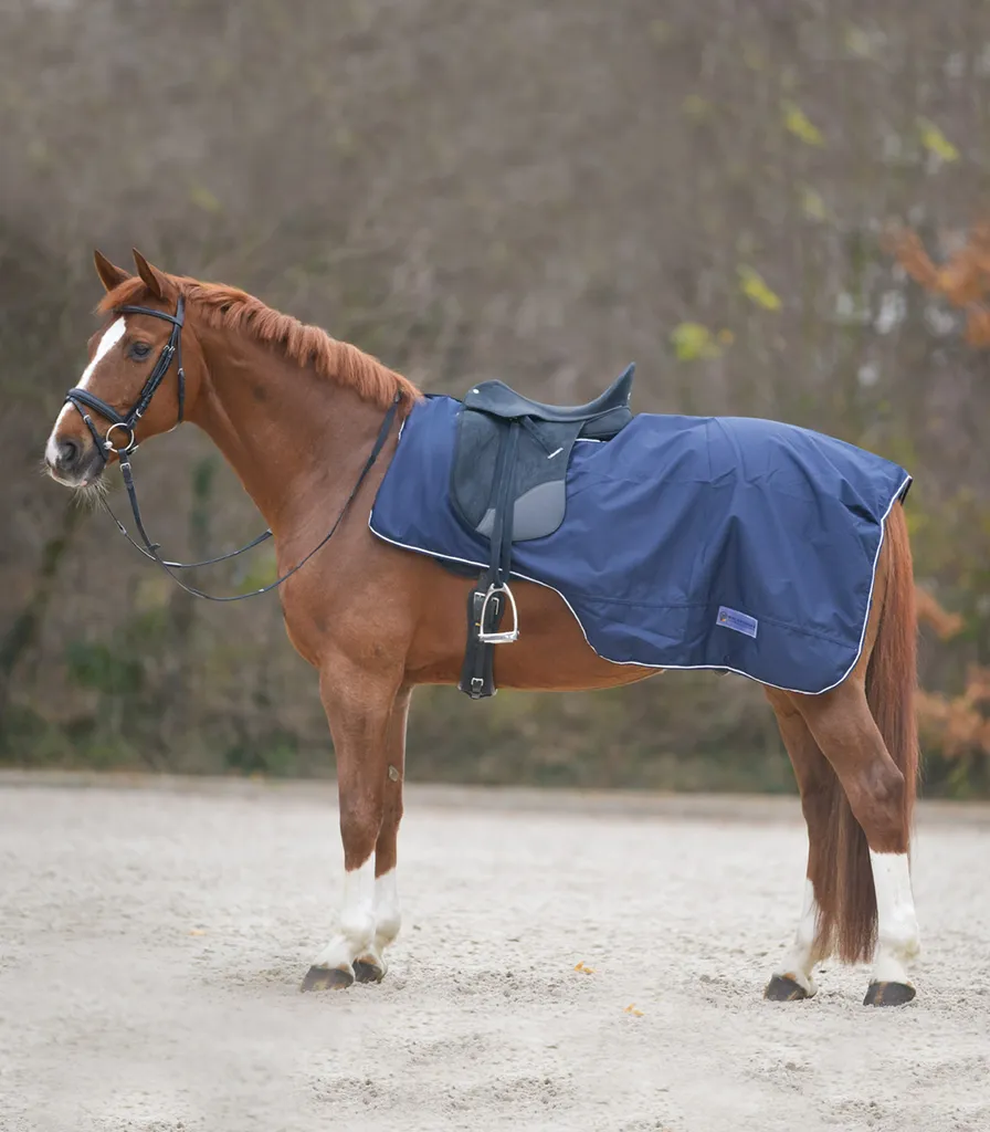 Waldhausen Couverture de pluie 0g Comfort avec découpe de selle bleu nuit