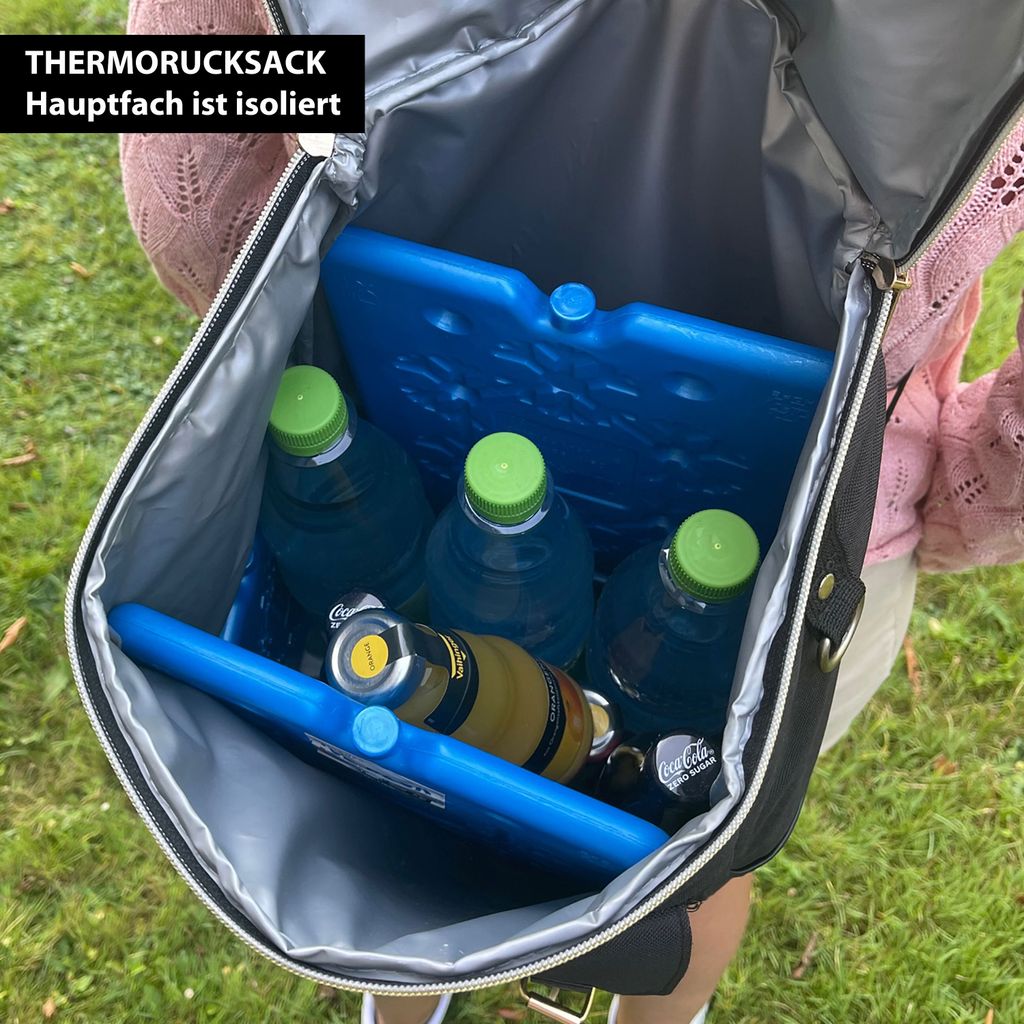 Thermorucksack 20 Liter 28x41x14cm schwarz Kühlrucksack Produktbild 5