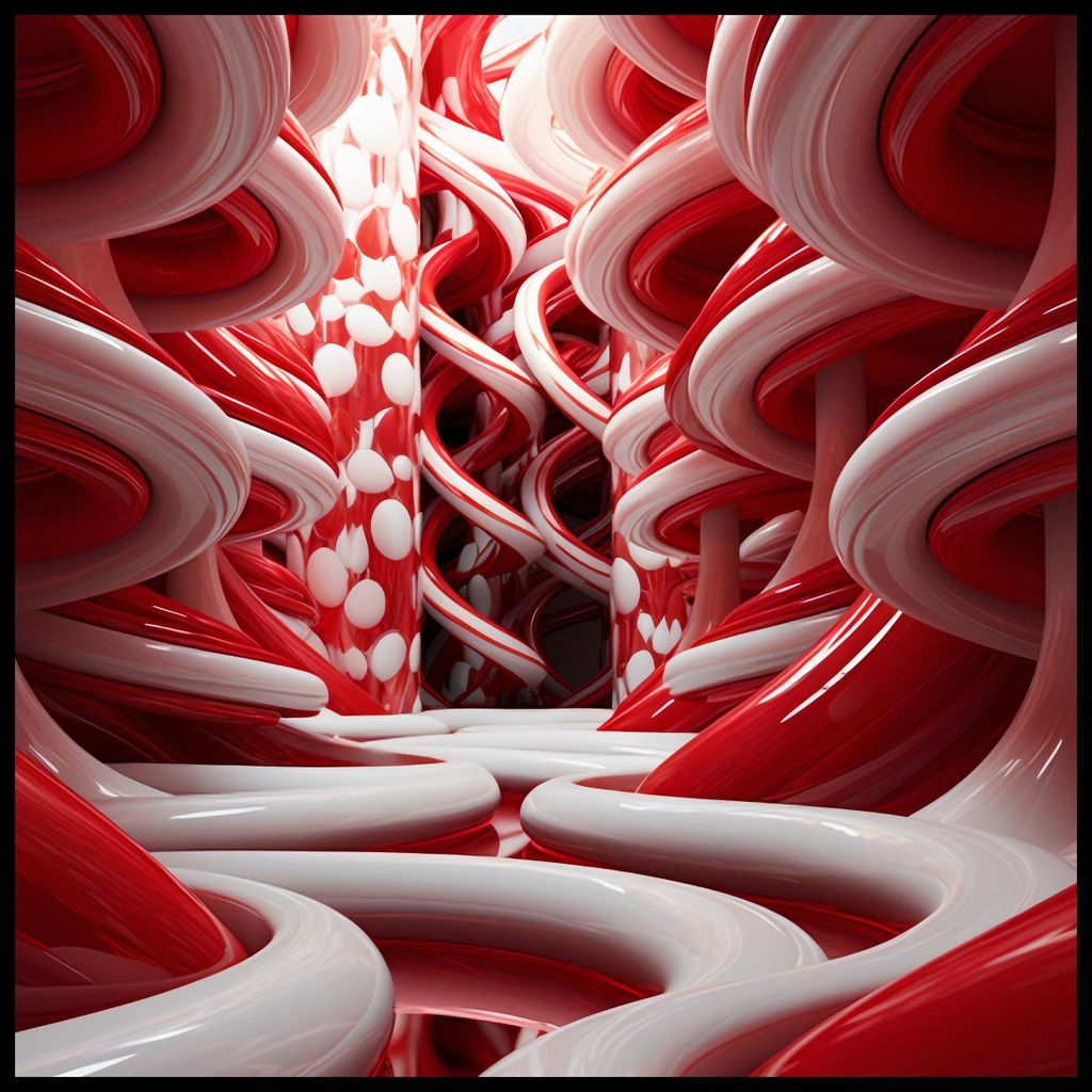 Poster 70x70cm Rote Wirbel