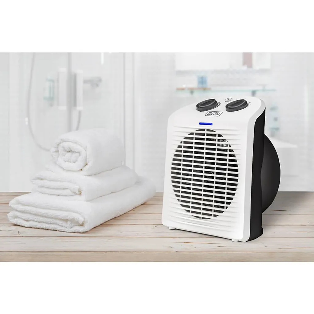 BLACK+DECKER Aérotherme 2000W IP21 Blanc - Chauffage d'Appoint Rapide - 12