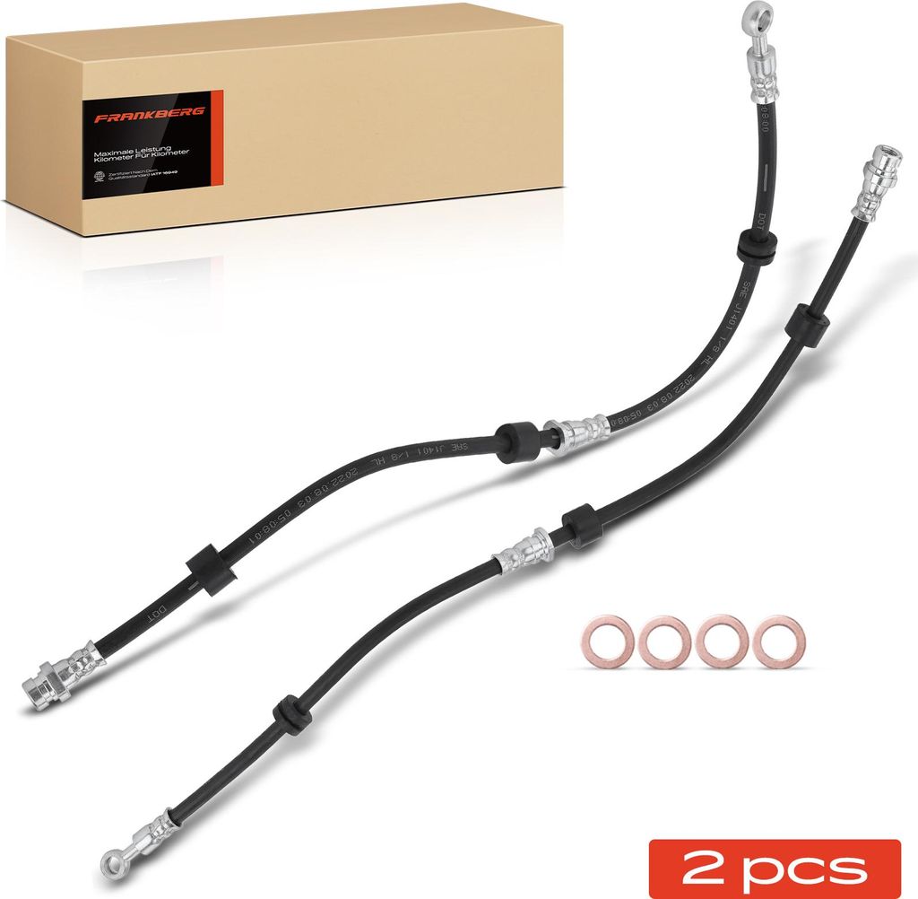 Frankberg 2x Bremsschlauch Bremsschläuche Vorne Links Rechts für Mitsubishi Outlander II Citroën Peugeot