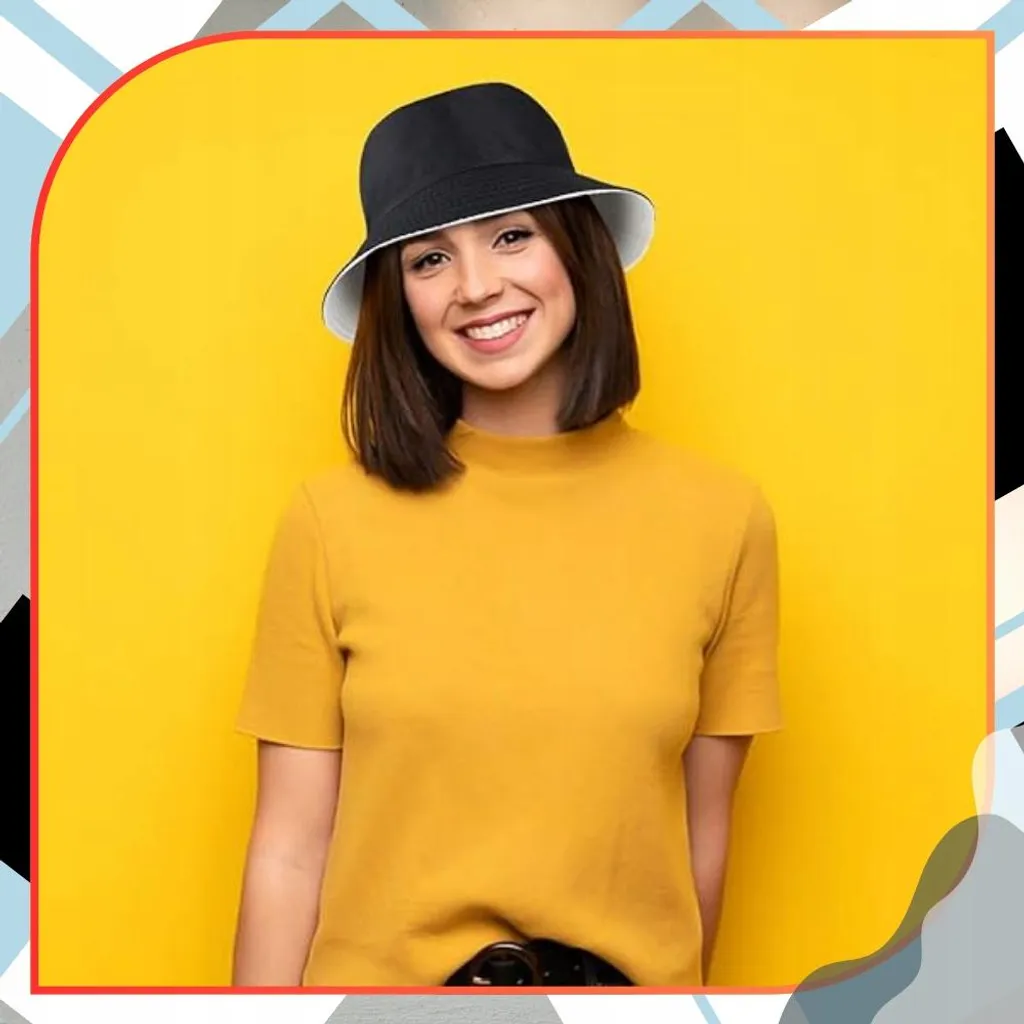 EDIBAZZAR Cappello a Secchiello Double-Face Bianco e Nero - Stile Estate - 9