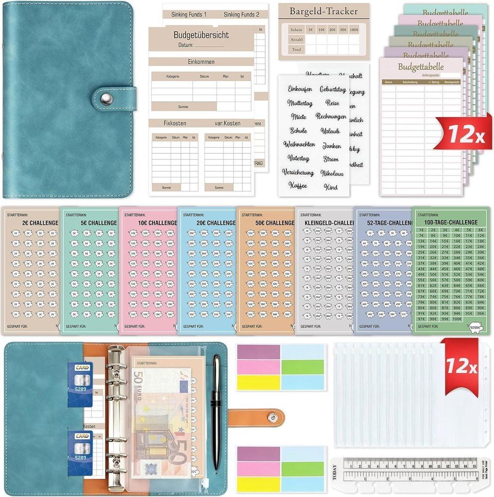 Budget Planner Deutsch Geld Sparen Startset mit 8 Immagine del prodotto 