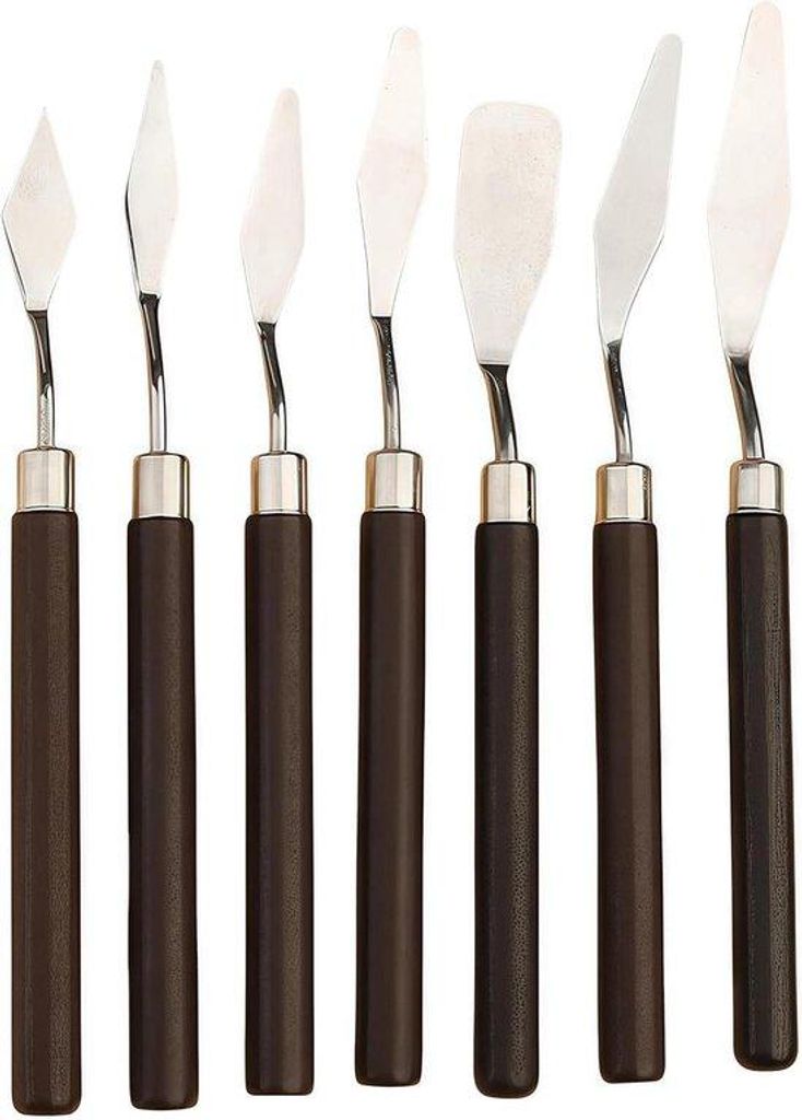 Kunstpaletmes set, 7-delig, met houten handgreep en Productafbeelding 