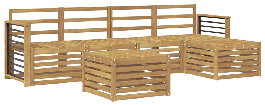 vidaXL Outdoor-Sofagarnitur 6 pcs Weiß Massivholz Akazie