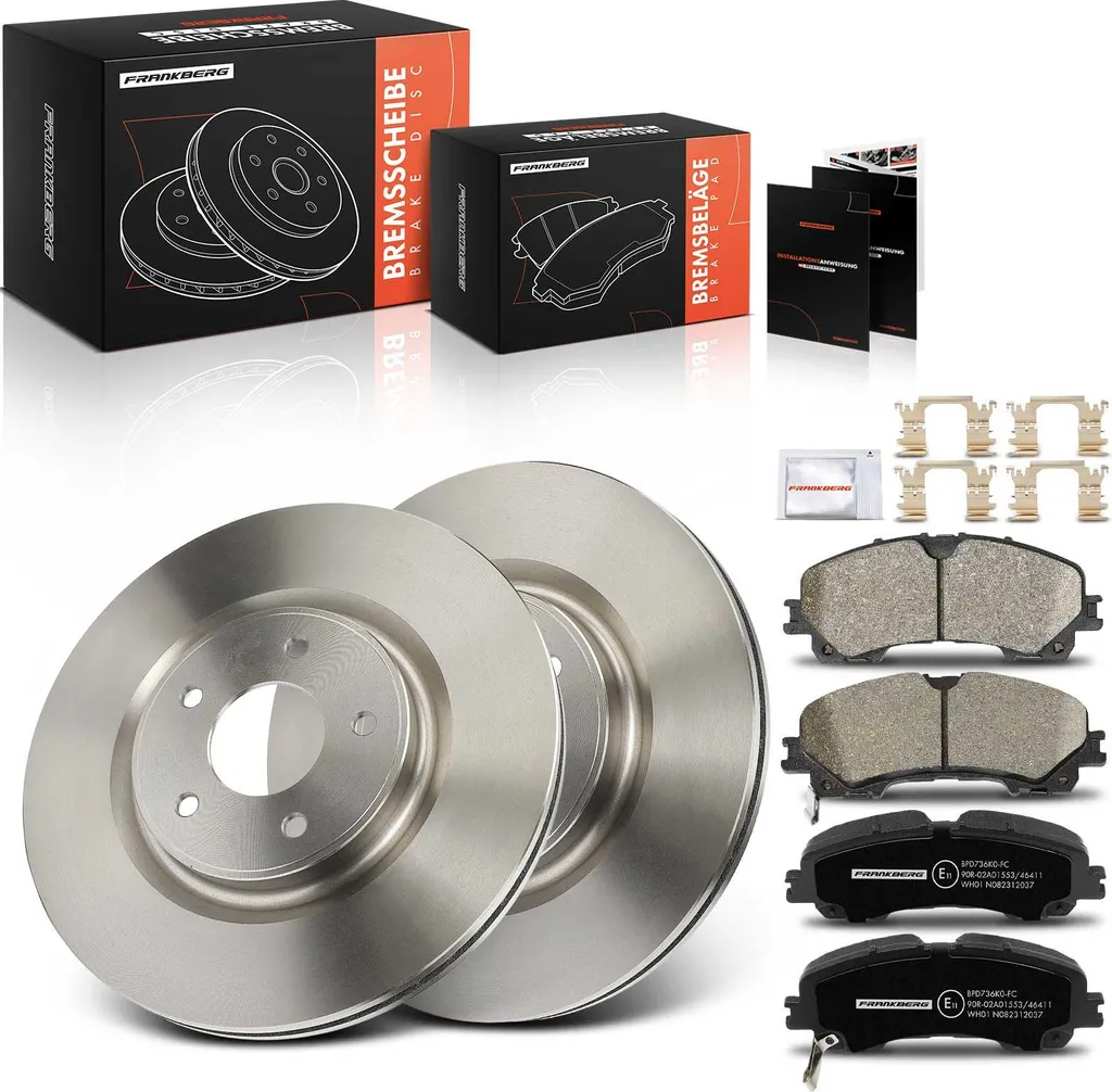 2 Disques et 4 Plaquettes de Frein Avant Frankberg pour Nissan X-Trail T32