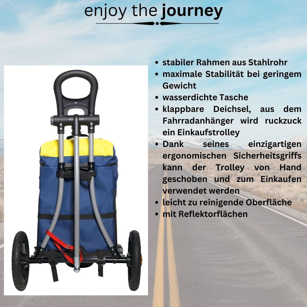 BELLELLI B-TOURIST 2in1 Fahrrad-Einkaufswagen, blau