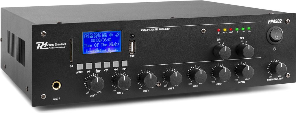 Power Dynamics PPA502 100V Mixer-Verstärker 50W 2 Zonen