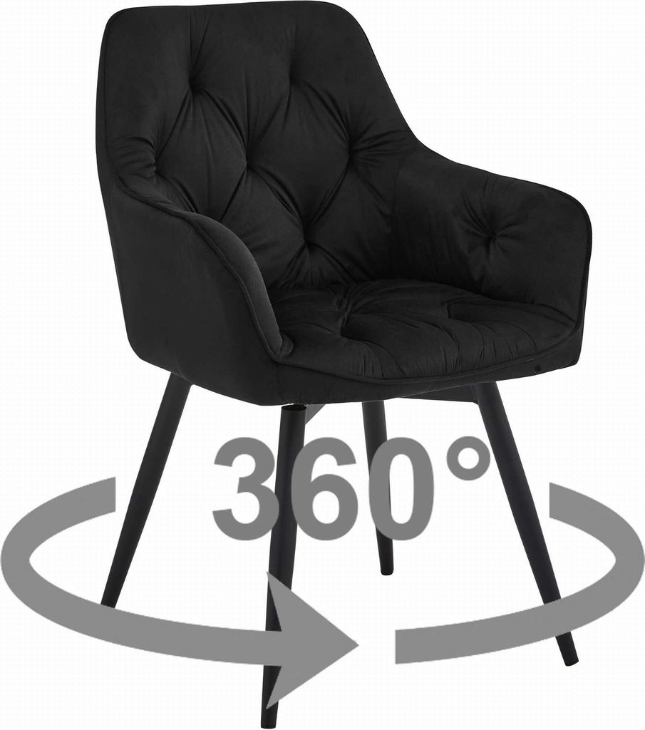 JORK360 Stuhl - Schwarzer Samt / Schwarze Beine x 1