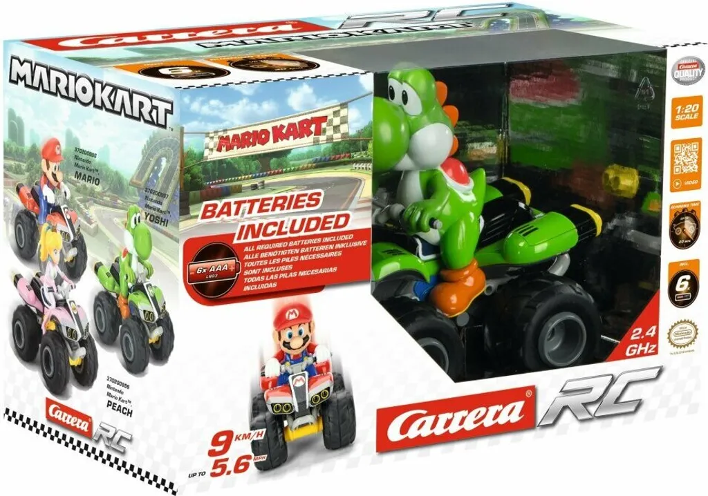 Quad Télécommandé Yoshi Mario Kart - Jouet Radiocommandé Carrera 2,4GHz