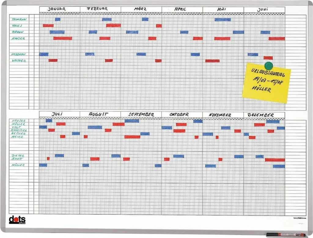 Planning dots 120x90 cm - Fini les oublis avec ce tableau mural pro
