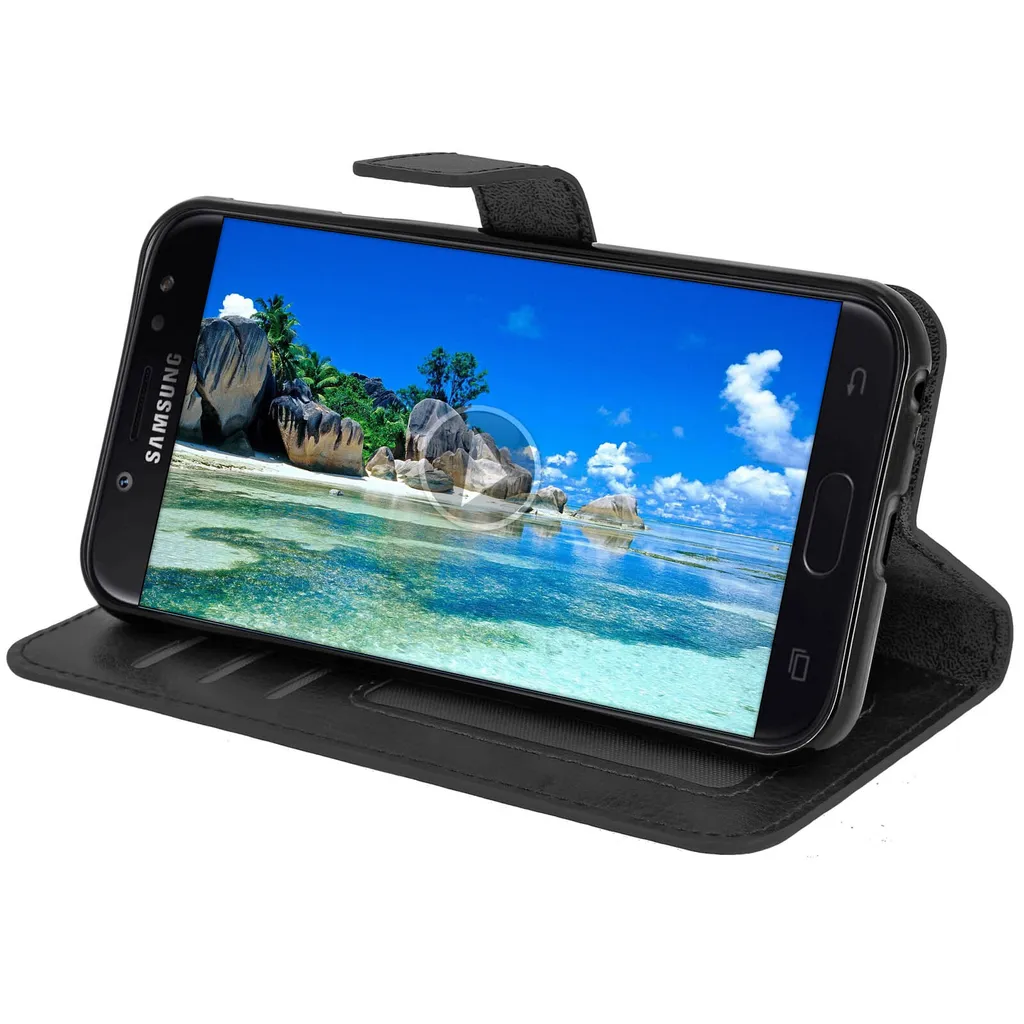 Avizar Custodia Sicura Samsung Galaxy J3 2017 Nero Vintage Stand - 4