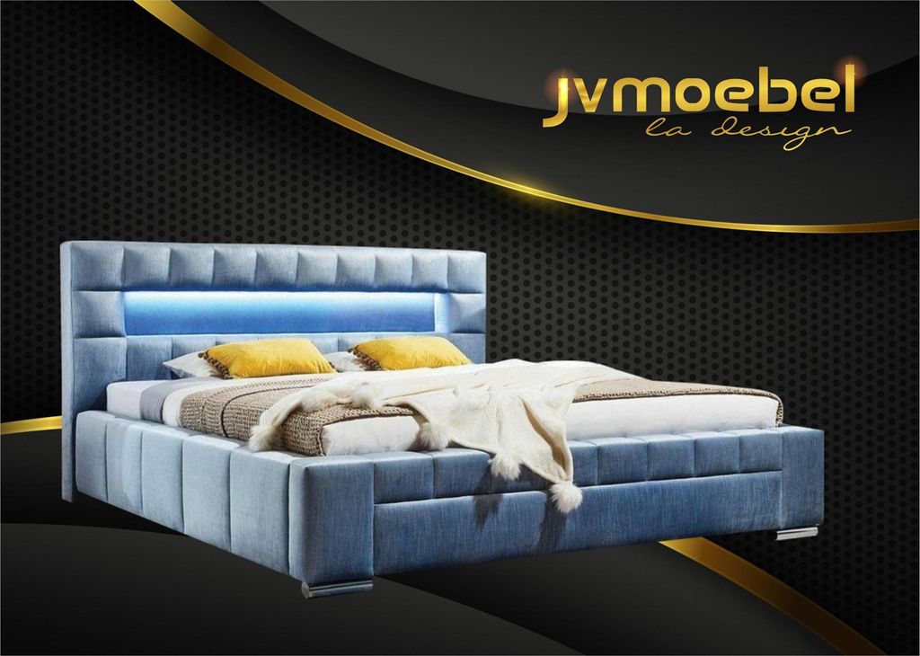 Luxus Boxspring Bett Stoff Hotel Blaue Betten Schlafzimmer Möbel Design Doppel